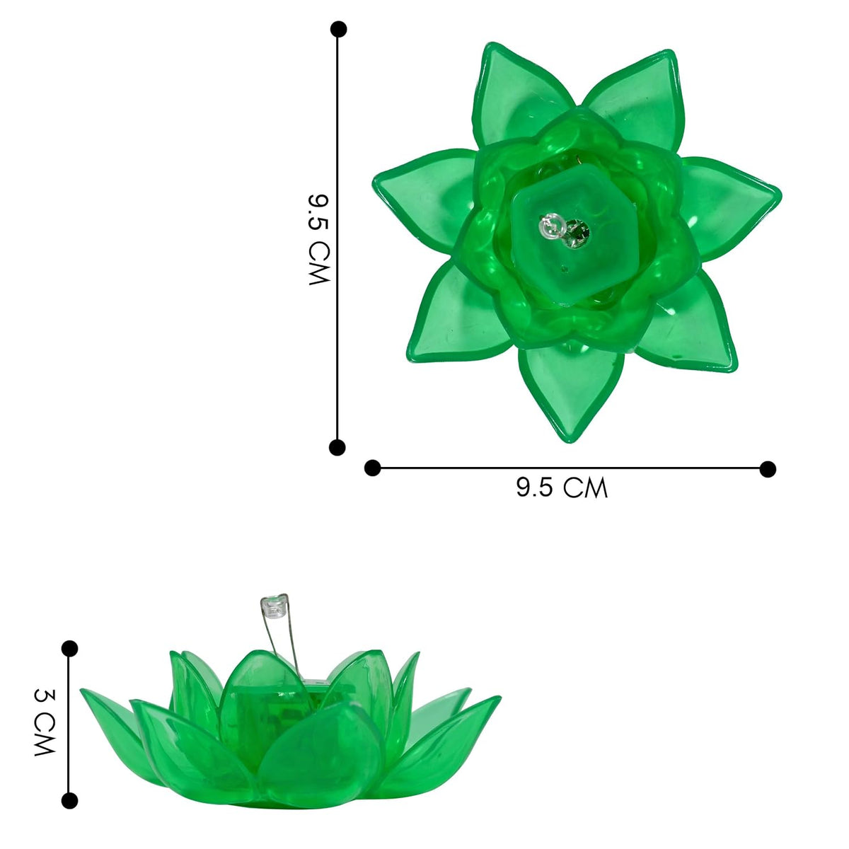 Set of 6, Water Sensor 3D Lotus Reflection Diya | Led Lotus Diya, Diya Lights, Big Reflecting Diya