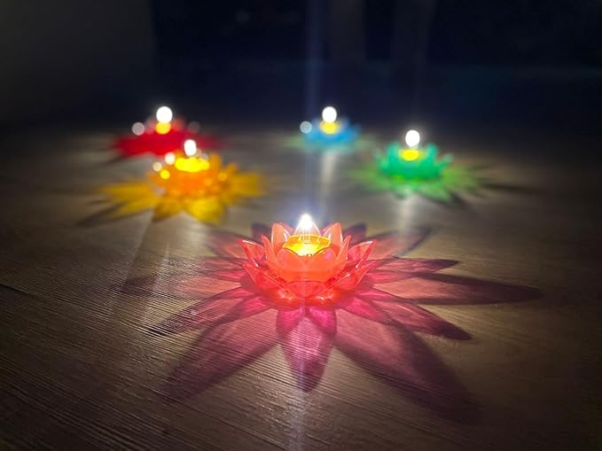 LED Lotus reflection Diya