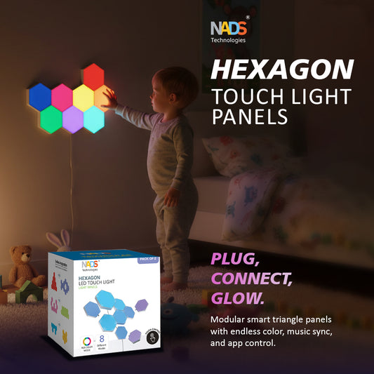 Interactive Sensory Touch Hexagonal Lights – Wall Panels for Calm, Focus & Creative Expression | Perfect for Kids Rooms & Play Areas (2pcs)
