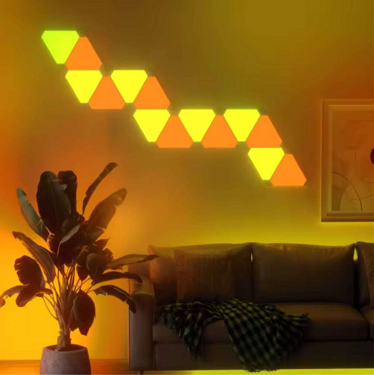 Large Triangular Led Lights NADS Technologies Modular RGB LED Triangle Wall Lights - Touch Control ...