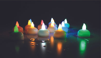 Floating Tealight Water Sensor Battery Operated Waterproof LED Flame less Flickering Lights Candles