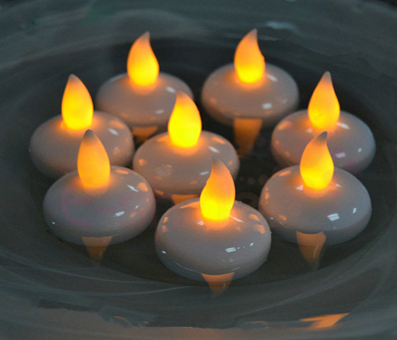 Floating Tealight Water Sensor Battery Operated Waterproof LED Flame less Flickering Lights Candles